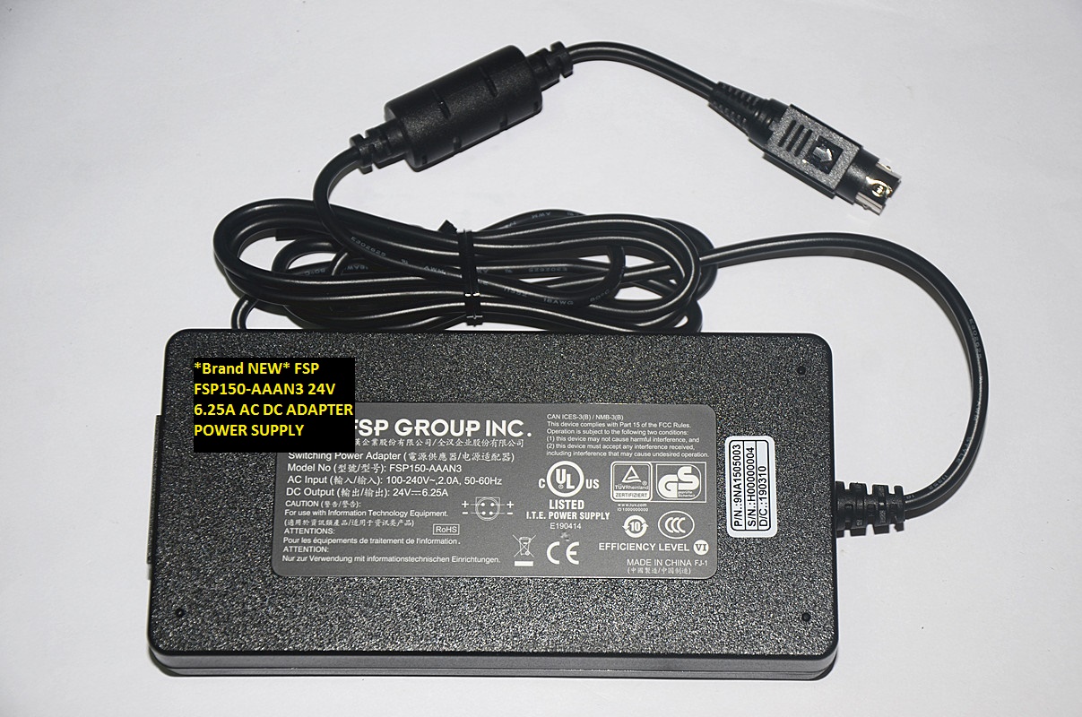 *Brand NEW* FSP FSP150-AAAN3 24V 6.25A AC DC ADAPTER POWER SUPPLY